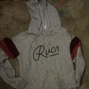 RVCA Gray and Maroon Hoodie